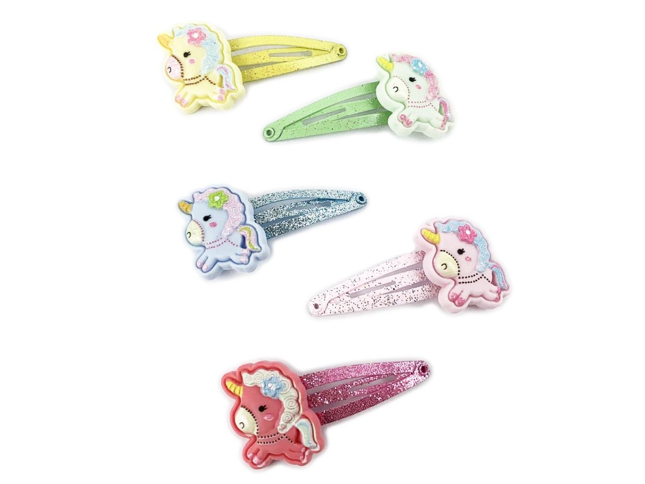 Fermaglio clic clac unicorno 5 colori