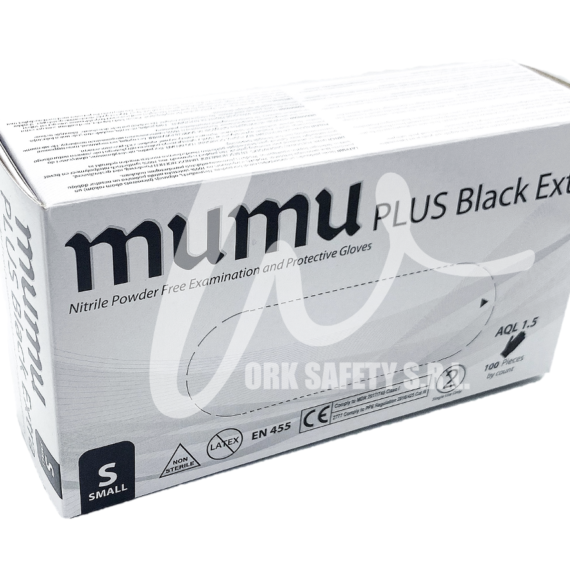 Guanti mumu plus black extra nitrile senza polvere taglia m