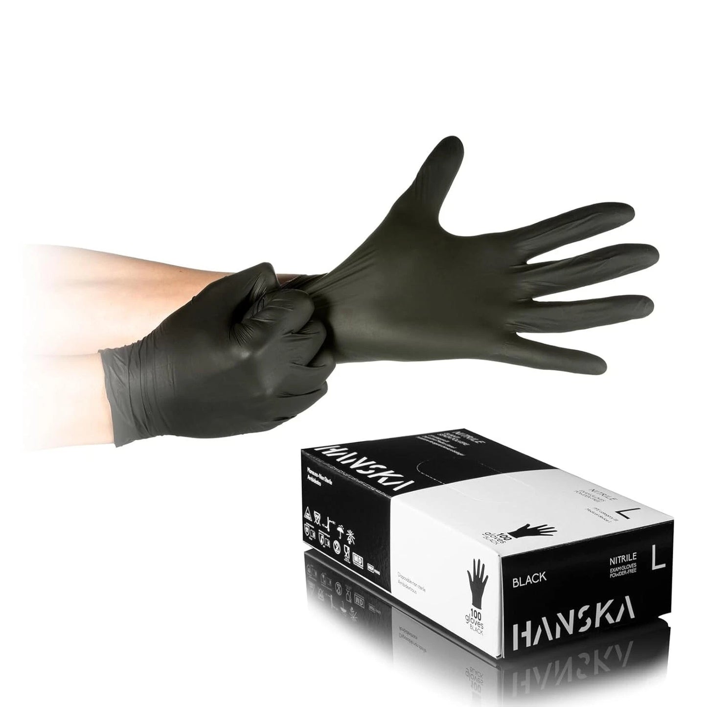 GUANTI IN NITRILE NERO HANSKA