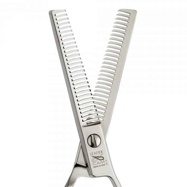 Leader Cam - Forbice per sfoltire con Doppia Lama Dentellata Leader People Glamourline - 5,5''
