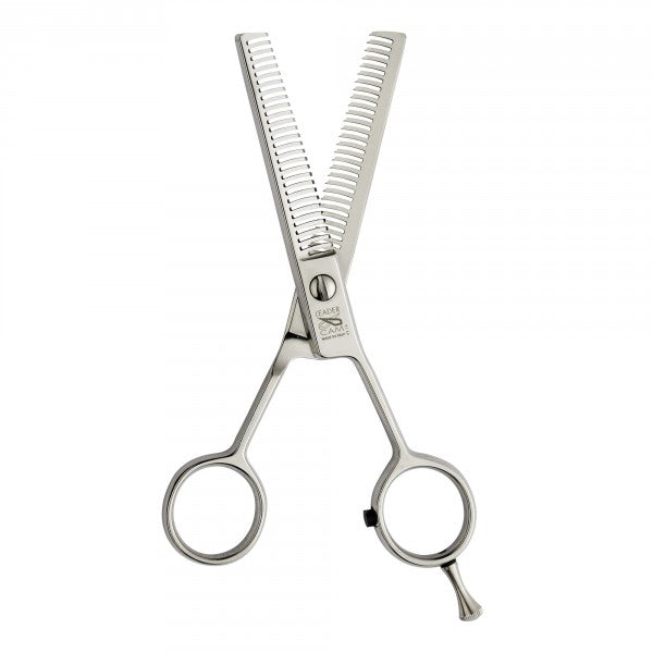 Leader Cam - Forbice per sfoltire con Doppia Lama Dentellata Leader People Glamourline - 5,5''