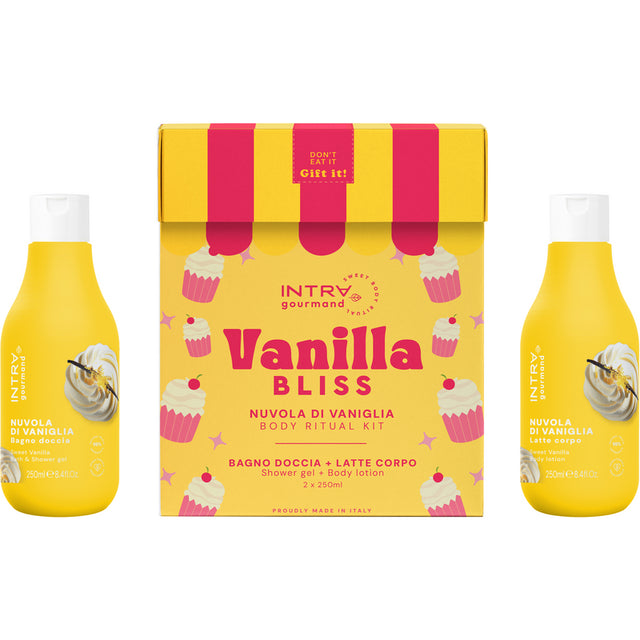 INTRA COFANETTO VANILLA BLISS; BAGNODOCCIA NUVOLA DI VANIGLIA 250 ML + LATTE CORPO NUVOLA DI VANIGLIA 250 ML