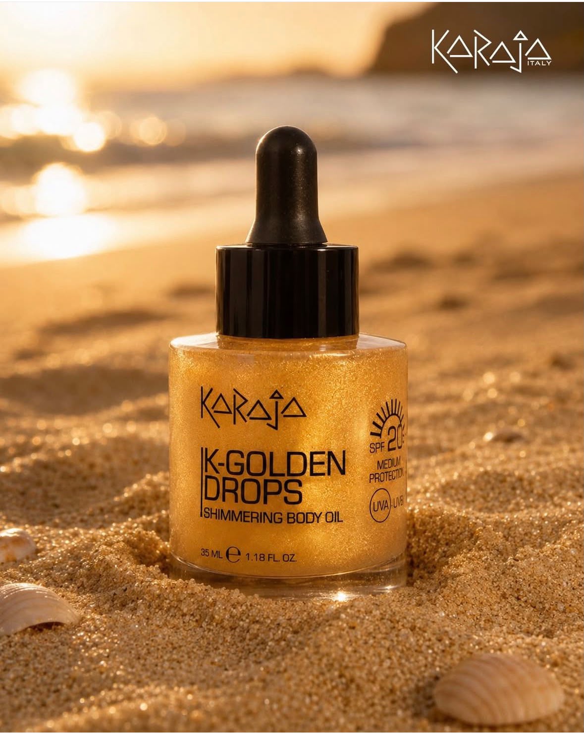 K-GOLDEN DROPS – Olio illuminante dorato con SPF 20