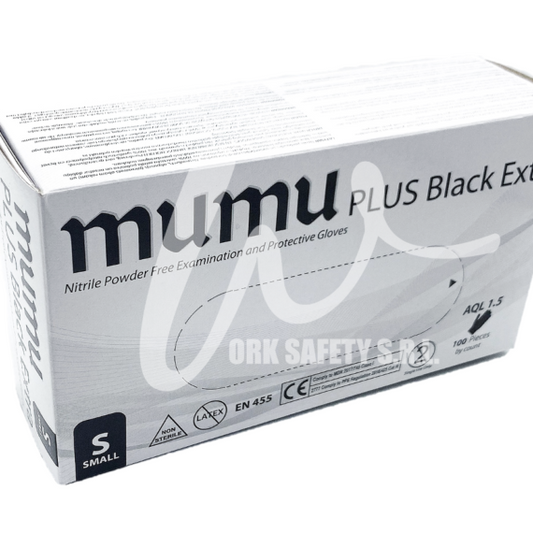 Guanti mumu plus black extra nitrile senza polvere taglia m
