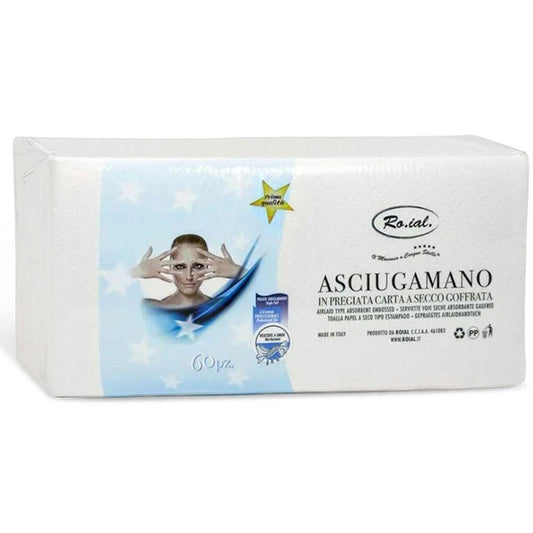 ROIAL ASCIUGAMANI IN CARTA A SECCO GOFFRATA 35X67CM - 60PZ